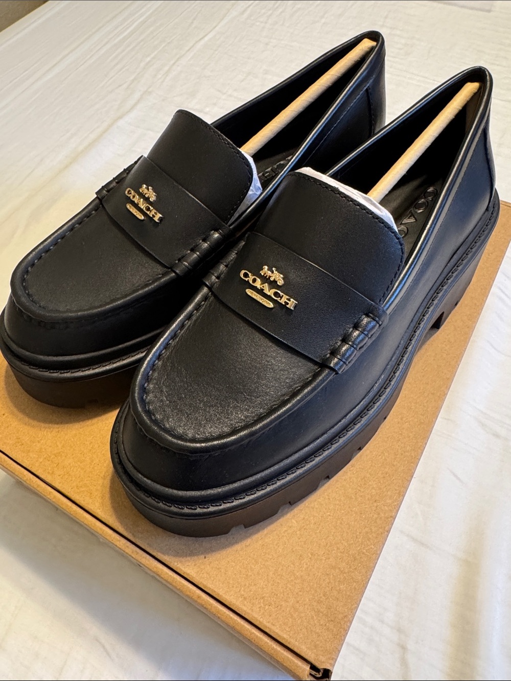 Coach Black Lucy Leather Loafer - Picture 3 of 4